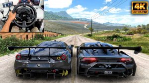 Ferrari 488 GTE & Lamborghini Huracan Super Trofeo | Forza Horizon 5 | Thrustmaster T300RS gameplay