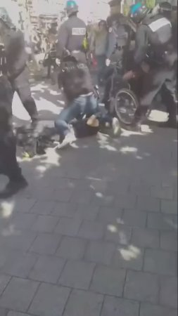 европолиДЗаи бьют также инвалидов на коляске