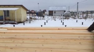 Строительство каркасного дома 6 на 8. День 1. Начало строительства.