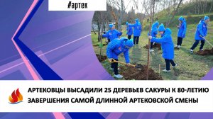 АРТЕКОВЦЫ ВЫСАДИЛИ 25 ДЕРЕВЬЕВ САКУРЫ К 80-ЛЕТИЮ ЗАВЕРШЕНИЯ САМОЙ ДЛИННОЙ АРТЕКОВСКОЙ СМЕНЫ