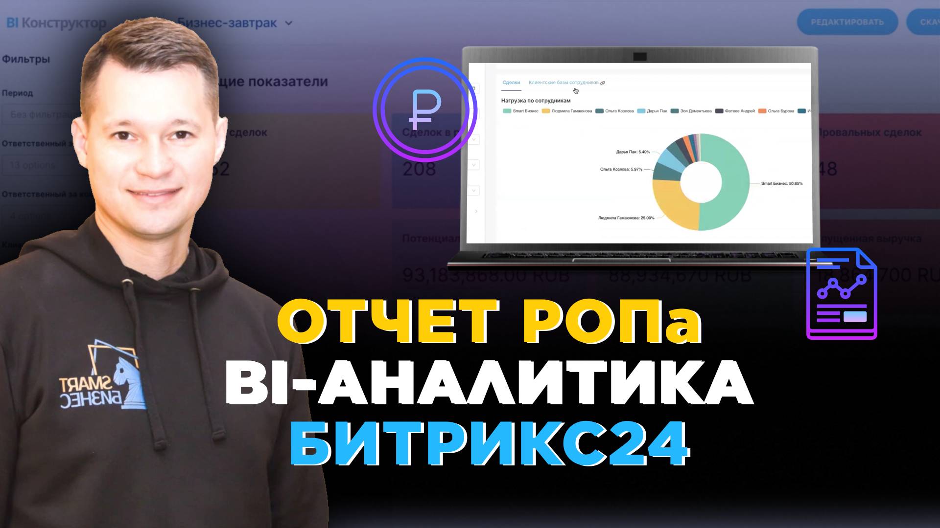 Отчет для руководителя отдела продаж Битрикс24: BI-аналитика