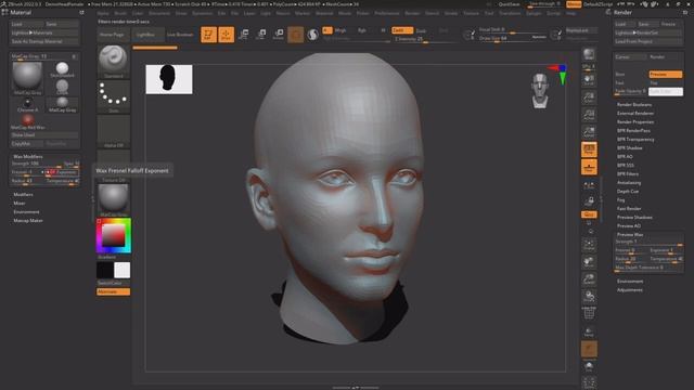 【ZBrush 2022】【memo】MATERIAL：WAX MODIFIERS｜ENVIRONMENT (720p)