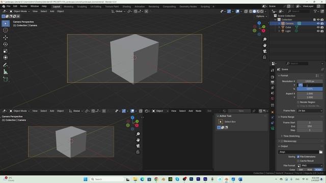 3 -Layout and workspaces in blender