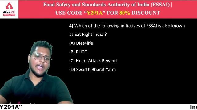 FSSAI Recruitment 2021 | Topic wise MCQs | Promoting Safe & Wholesome Food 1 | Eat Right India | #1