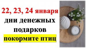 22, 23, 24 января дни денежных подарков, покормите птиц на достаток. Парад планет. Ритуалы и обряды