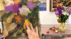 Как написать букет цветов в технике алла-прима(масло)