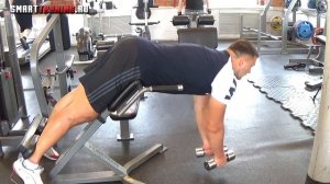 Как укрепить спину | Гиперэкстензия с гантелями.