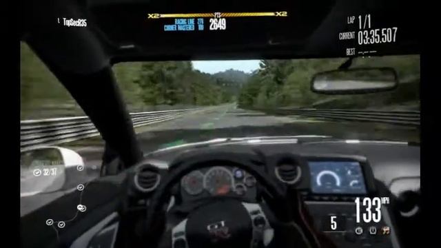 NFS Shift Nissan R35 GTR stock run on Nurburgring lap time 7:24.203 смотреть онлайн
