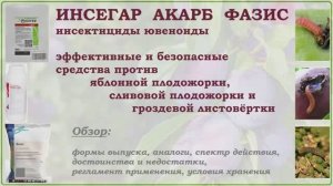 Инсегар, Акарб и Фазис - эффективные и безопасные средства против плодожорки и листовёртки. Обзор