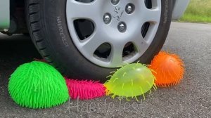 Crushing Crunchy & Soft Things by Car! EXPERIMENT: Car vs Coca Cola, Fanta, Mirinda Balloons