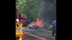 Fire Destroys Ferrari F40 in Japan