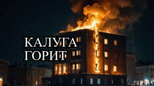 Пожар в Калуге после атаки беспилотников