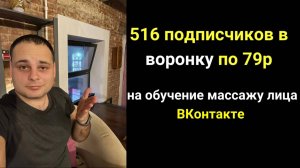 КЕЙС по таргету ВК. Получили 516 подписчиков по 79 руб в микроворнку на обучение массажу лица