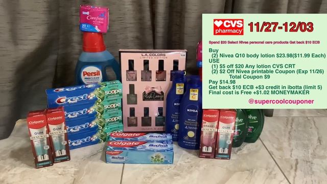 🔥Amazing CVS HAUL 11/27-12/03 {19 items only $5.30 } All Digital and printable