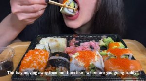 ASMR SUSHI & SASHIMI PLATTER MUKBANG (No Talking) EATING FOOD