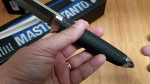 COLD STEEL MASTER TANTO SAN MAI BLACK HANDLE STAINLESS KNIFE W/ KYDEX SHEATH 35AB