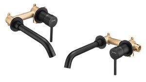 Распаковка черного встраиваемого смесителя для раковины Swedbe Platta 5502B