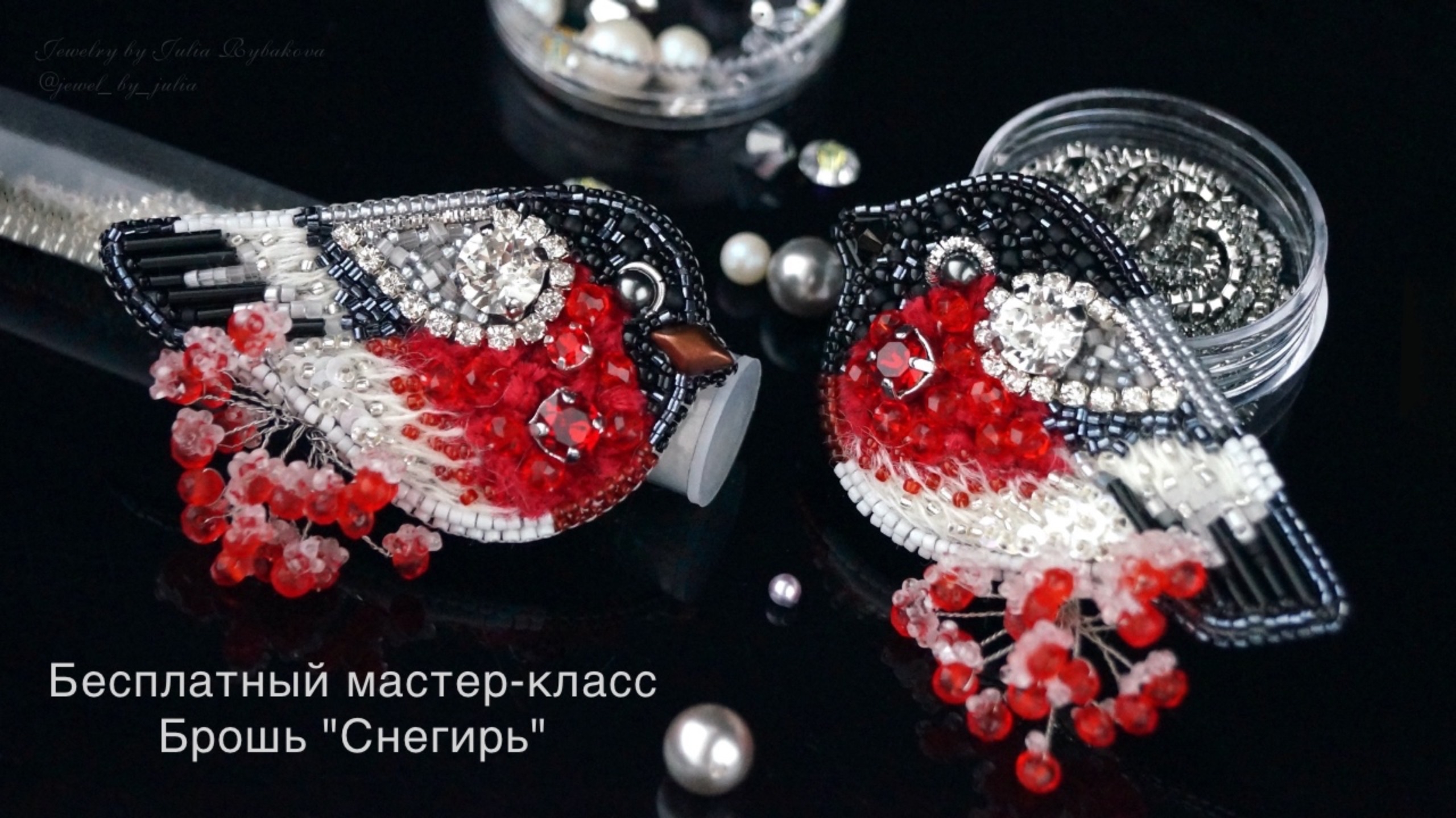 Как сделать брошь из бисера? Бесплатный мастер-класс по вышивке бисером броши "Снегирь"