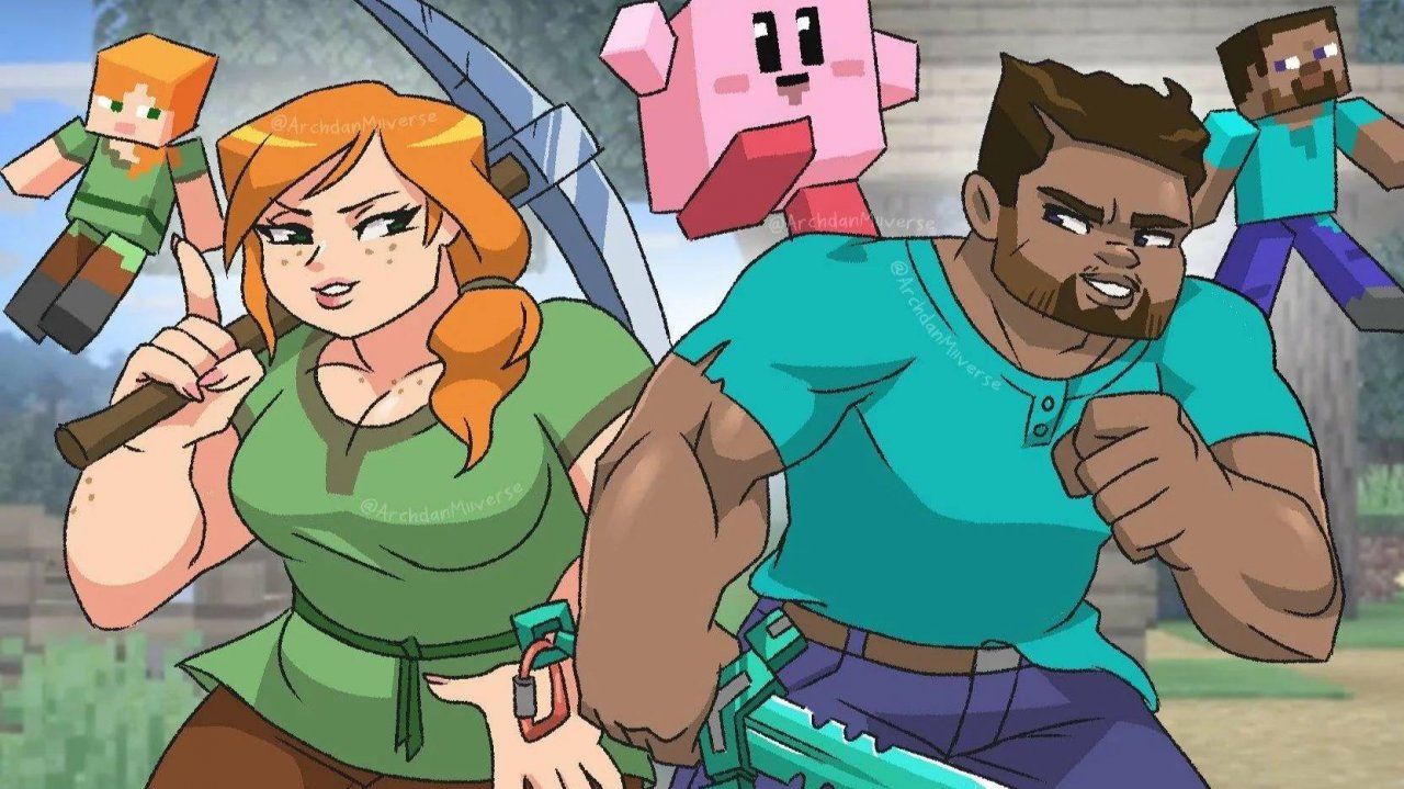 Стив и Алекс в пещере / майнкрафт аниме смотреть онлайн