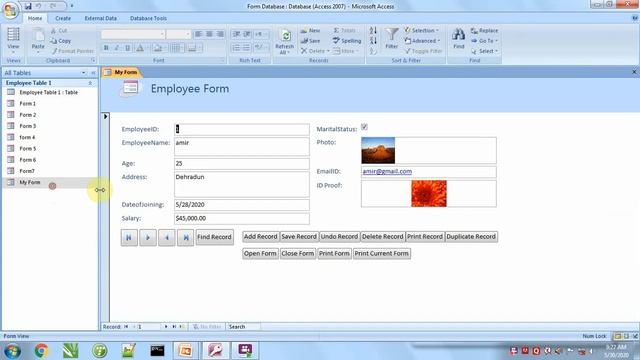 Topic 16   Button Control with Form  in MS Access 2007