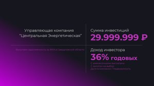 Презентация УК «Центральная Энергетическая» (для инвесторов) 2025 год.