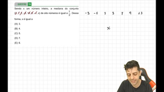 FAMERP 2018 - Q74 Mat - Sendo x um número inteiro, a mediana do conjunto смотреть онлайн