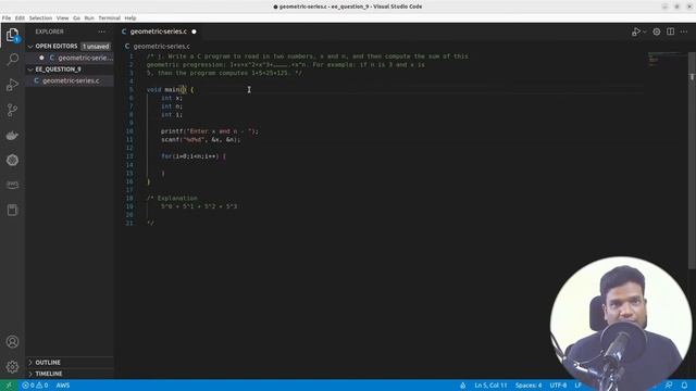 C Programming | Sum of Geometric Progression | JNTU R18