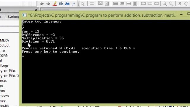 C program to perform addition, subtraction, multiplication and division - Learn C Programming P6 смотреть онлайн