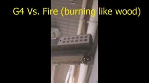 UL Standard anti flame safty test (G4 is completely burned)