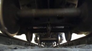 Under the train. Slow motion. Под поездом