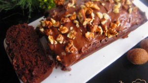 Шоколадный кекс с нутеллой и орехами