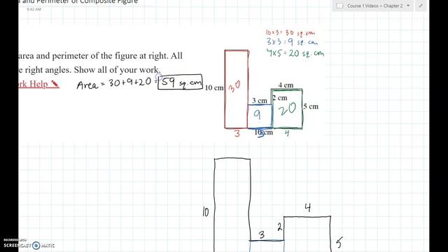 C1: 2-46:  Aea and Perimeter of Composite Figure