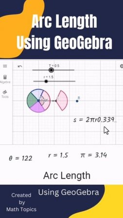 Arc Length Using GeoGebra Animation #shorts #maths #algebra #geometry #trigonometry