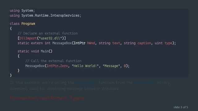 Accessing Unmanaged Code from Managed Code Using Platform Invocation Services (P/Invoke) in C# смотреть онлайн