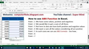 What is ABS Functions In Excel