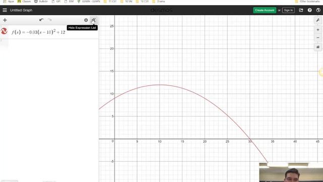 Using Desmos for Parabola Word Problems