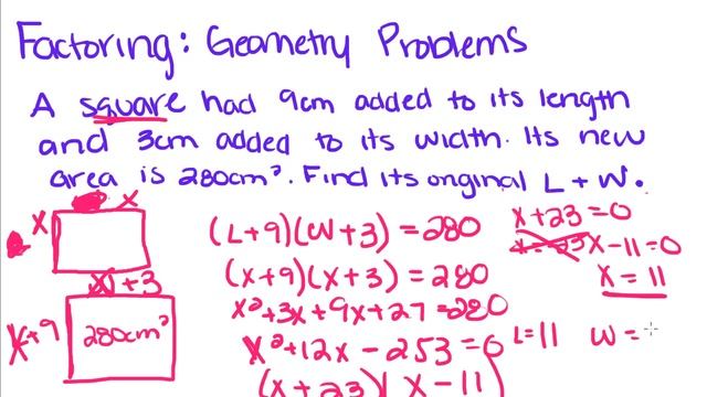 Algebra Tutorial - 28 - Factoring- Geometry Problems смотреть онлайн