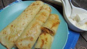 Фаршированные блинчики свининой и овощами