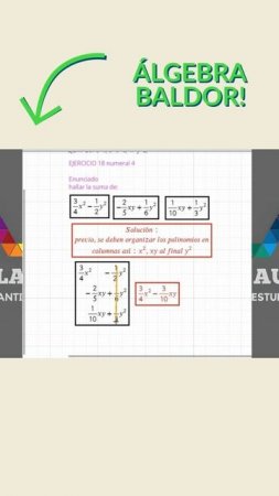 Solución álgebra de Baldor ejercicio 18  #excel #algebradebaldor #baldor #educacion #algebralineal