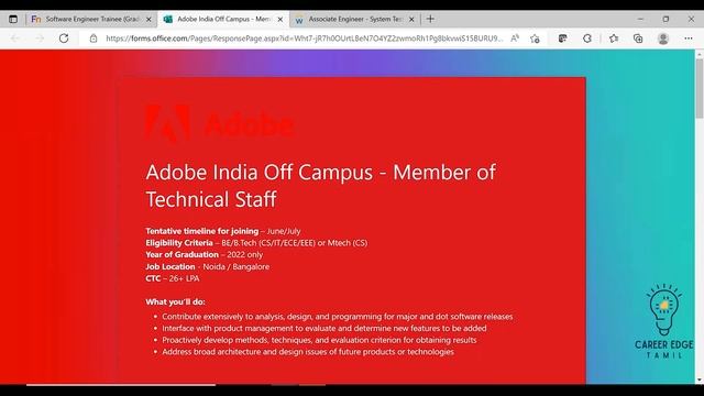 Adobe | Volkswagen | Qualcomm off campus| Tips to crack drive | Career Edge Tamil