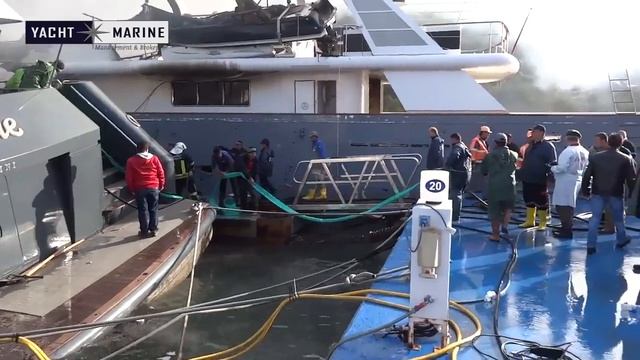 Пожар на мегаяхтах The One и Barbie 04.01.2016 смотреть онлайн