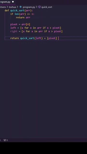 Quick Sort in Python using recursion #shorts #pythontricks #coding #python