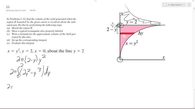 x=y^2, y=2, x=0; about the line y=2 смотреть онлайн
