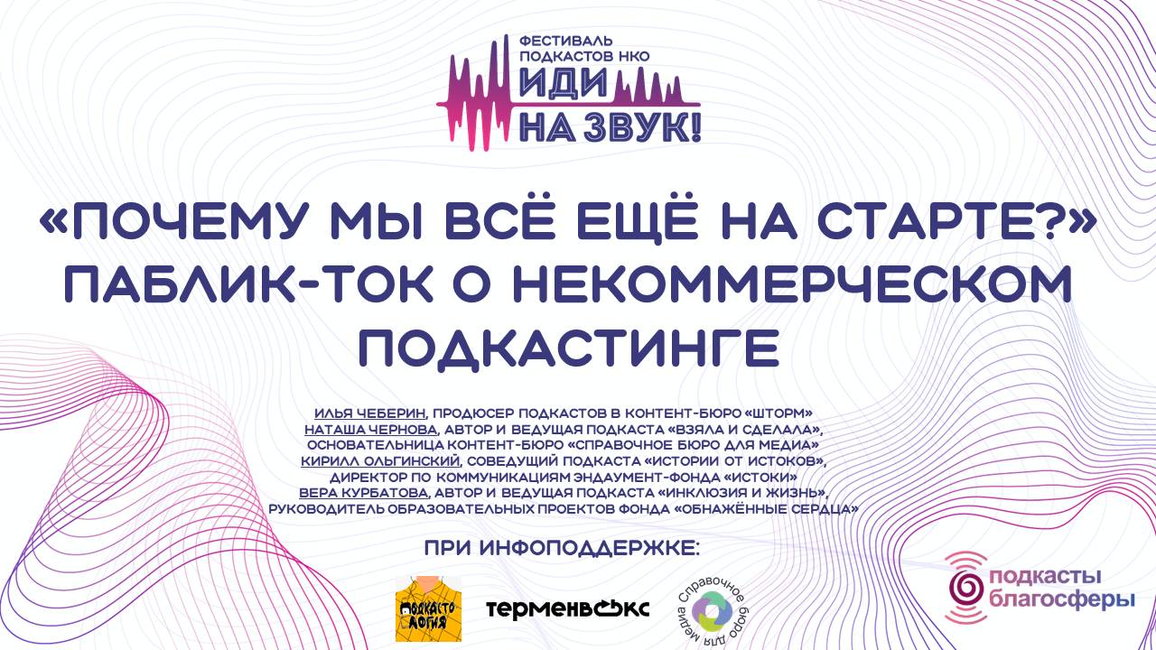 2025. Фестиваль подкастов НКО «Иди на звук». Паблик-ток «Почему мы всё ещё на старте?»