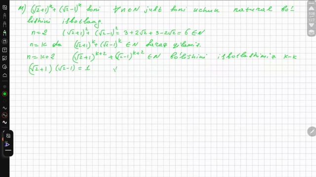 Matematik induksiya.                           Navoiy Qorakoʻl oʻquv markazidan online dars!