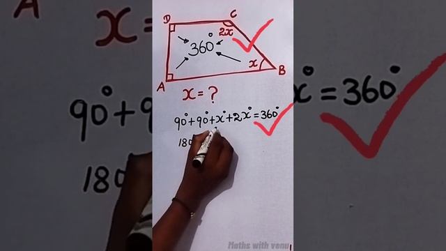 how to find an angle of a Quadrilateral💯🔥💥#mathshorts #mathstricks #math #mathematics #mathswithven