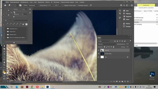 Видео-урок № 4. Создание фантастической иллюстрации "Кошка и бабочка" смотреть онлайн