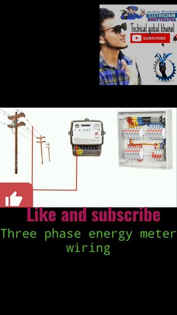 3 phase energy meter wiring & installation in main power distribution board \  3 phase wiring #shor