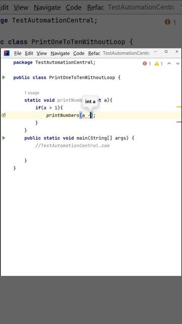 How to print 1 to 10 numbers in Java without using for or while loop? Java Programs #TAC #Java