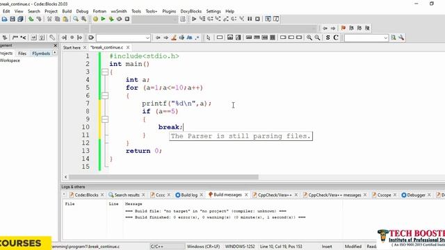 Break and Continue Statements in C language | C Programming Tutorial | C Course | Lecture 18